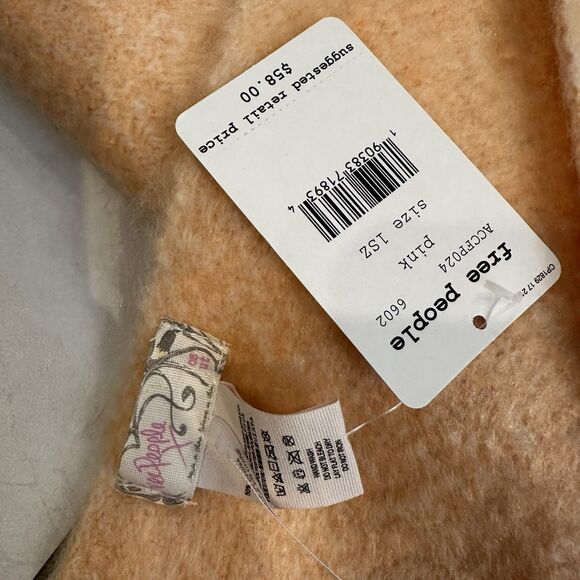 NEW Free People Kensington Herringbone Sherbet 🍊 Brushed Fringed Scarf Z400-3 - Picture 6 of 8